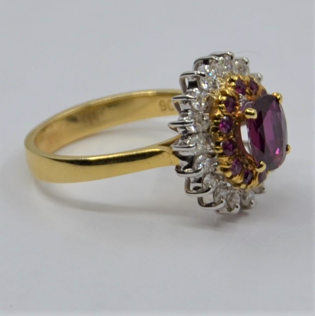 18k ruby and diamond ring