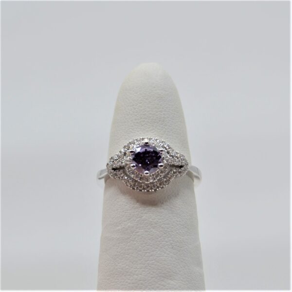 sterling silver purple cubic ring