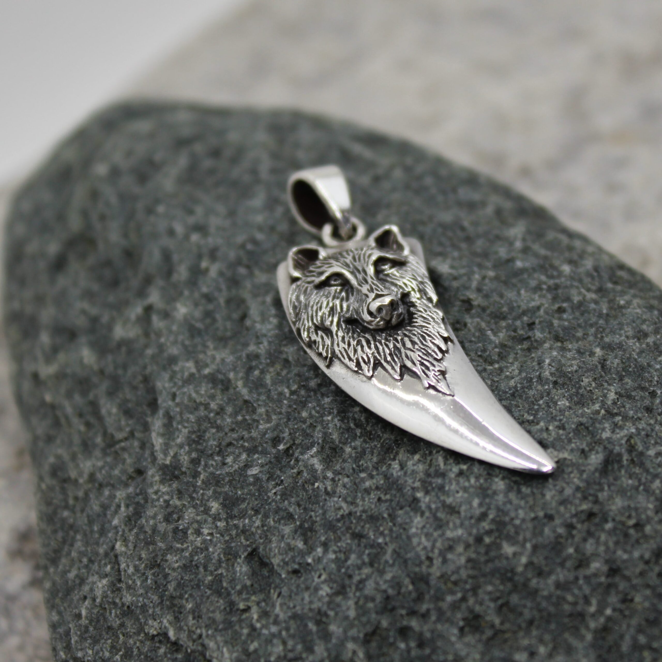Sterling Silver Wolf Pendant