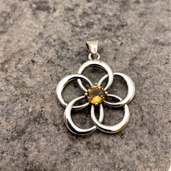 citrine flower pendant