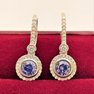 blue cz drop earrings