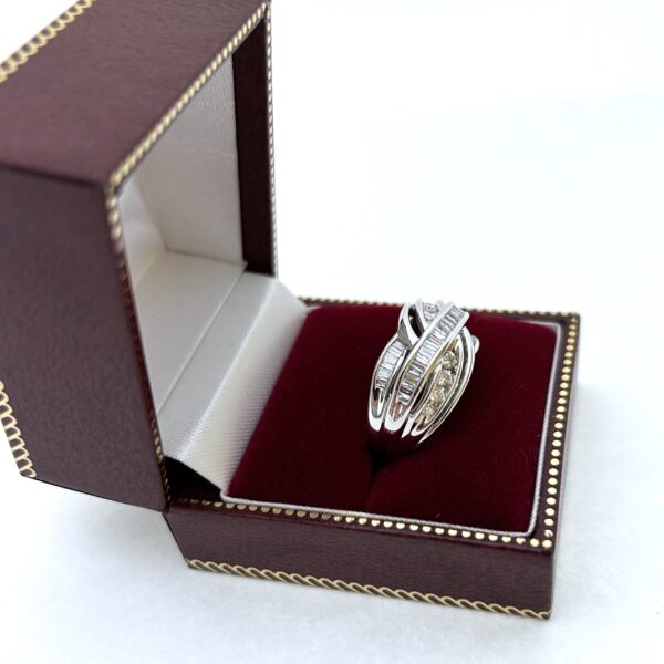 diamond baguette and round ring