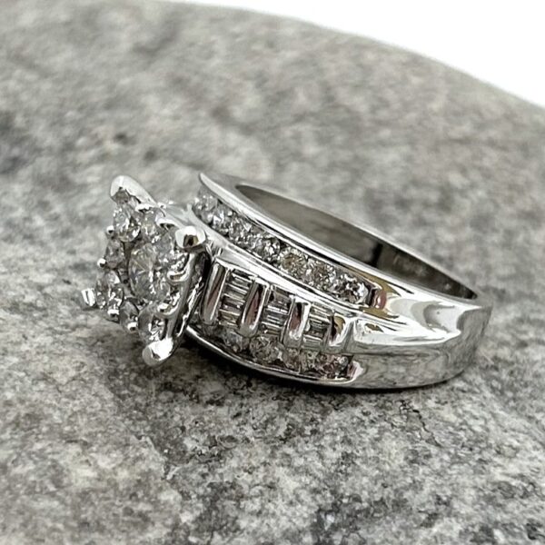 baguette and round diamond ring